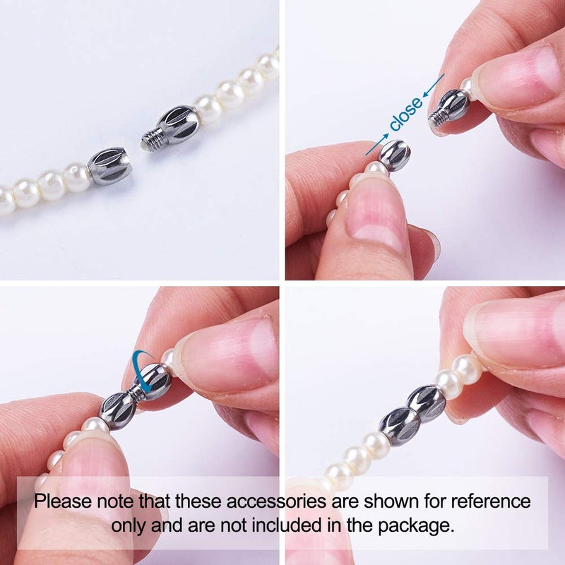 KISSITTY 100set/box Platinum Plated Brass Screw Twist Clasps 4 Mixed Shapes Metal Jewelry Clasp for DIY Jewelry Bracelet Necklace Making - Image 3